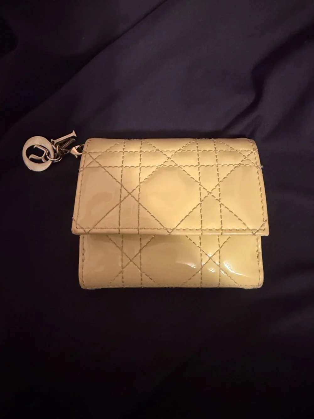 Christian Dior Lady Dior Lotus Wallet Cannage Quilt Lambskin Compact